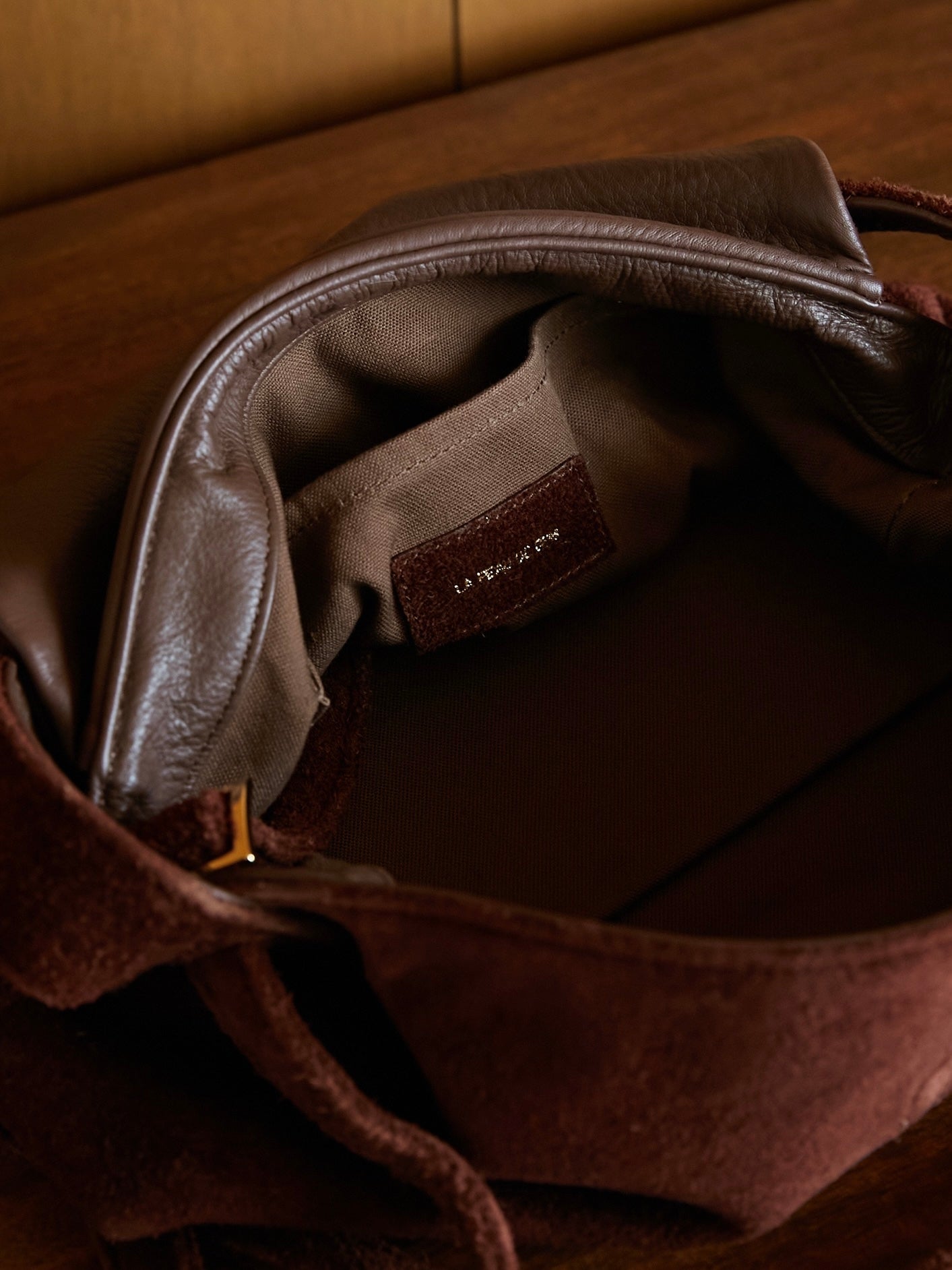 double shoulder suede bag[suede] – LA PEAU DE GEM