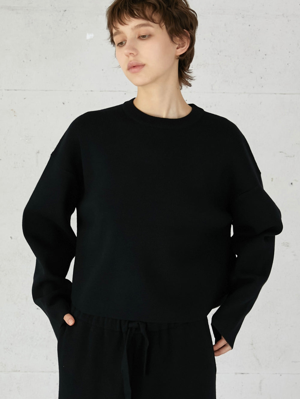 c/n antipilling knit(black)