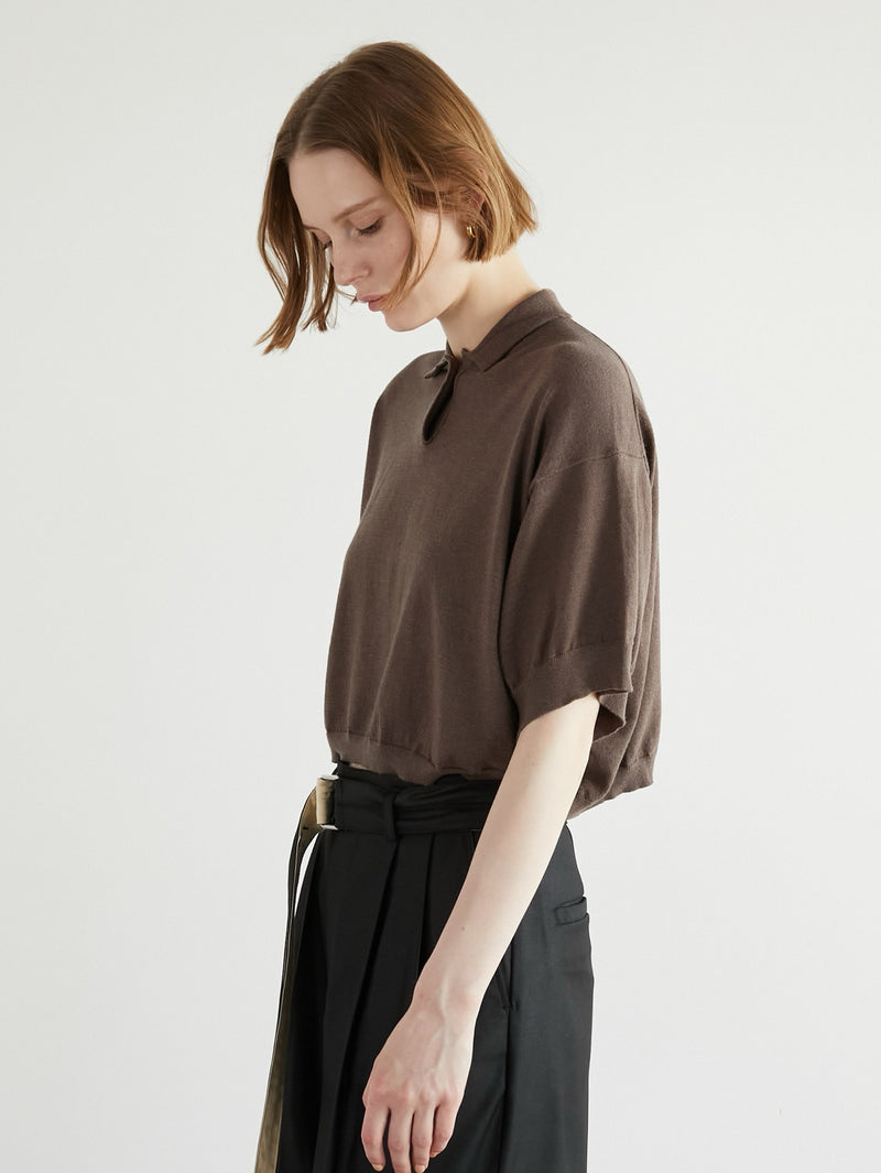 halfsleeve polo knit