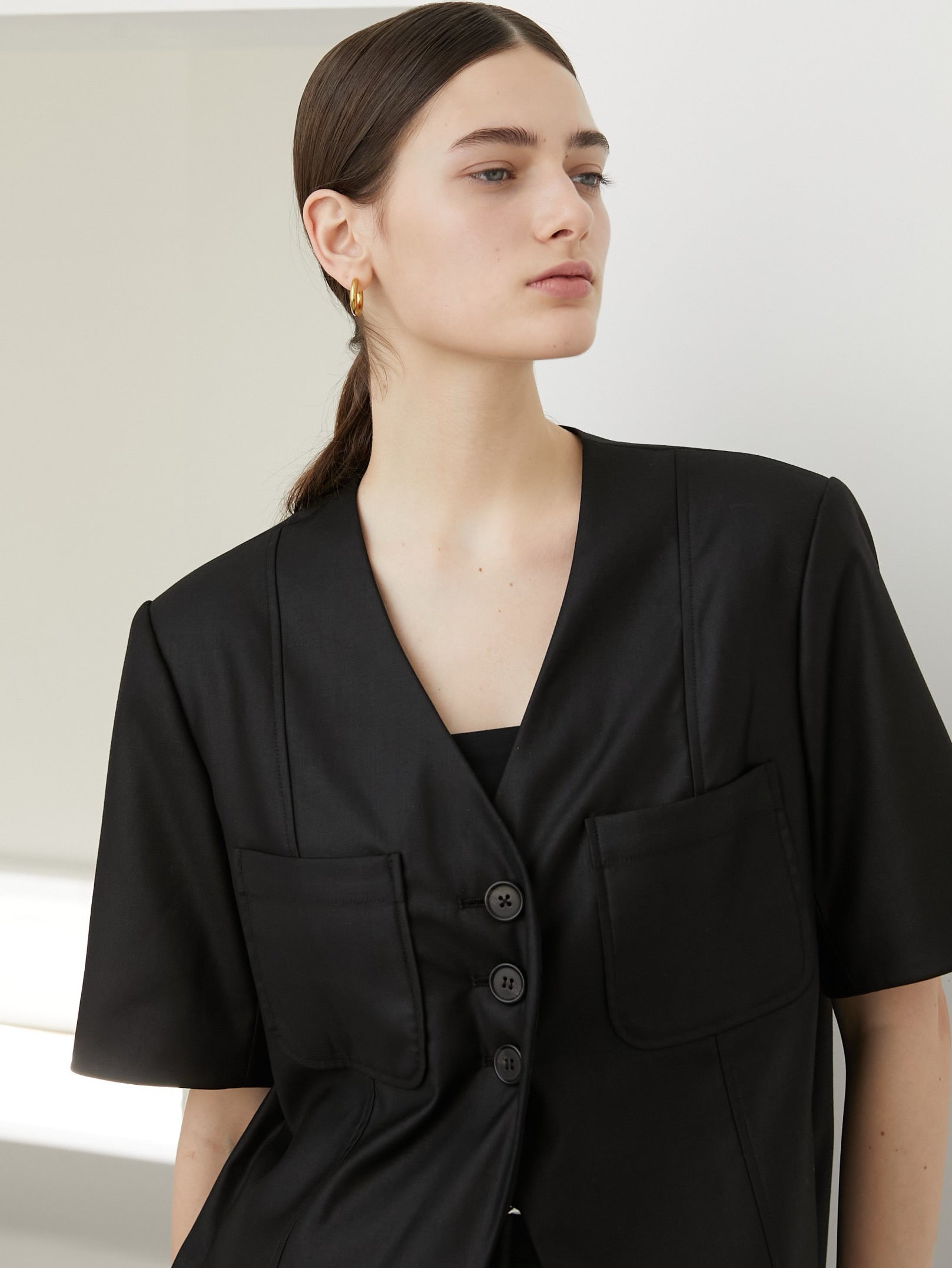 short sleeve jacket – LA PEAU DE GEM