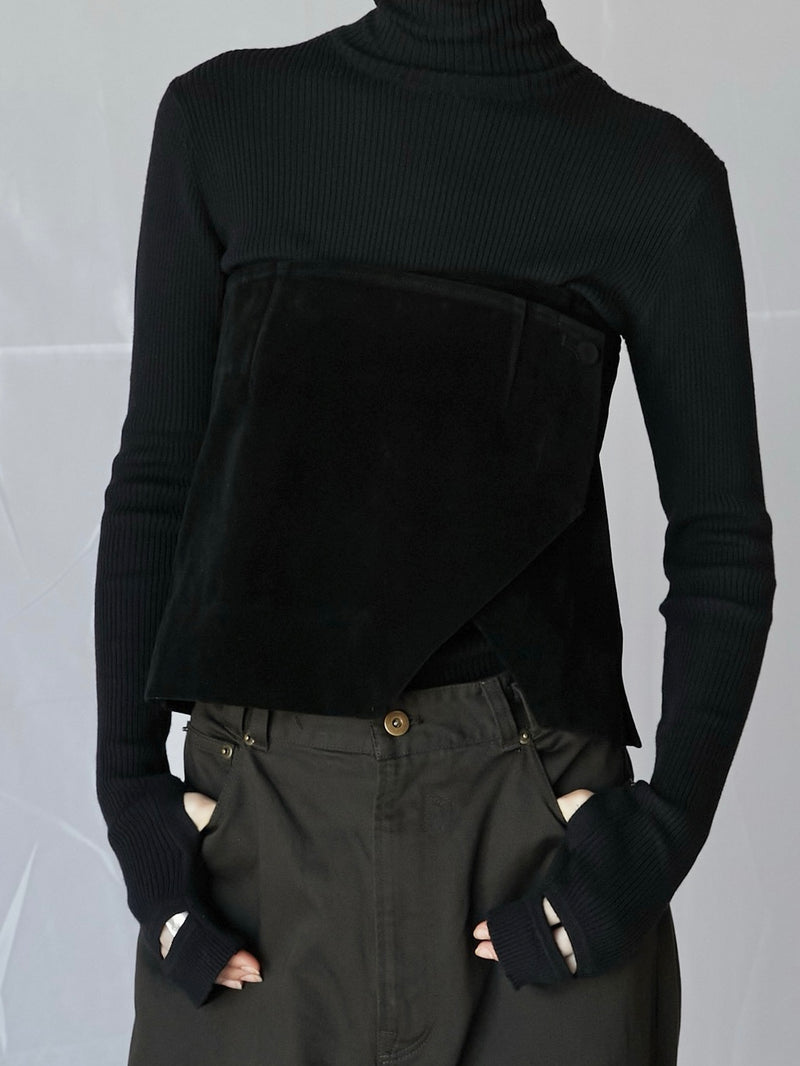 2way eco suede bustier