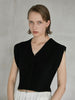 zip up knit vest / black