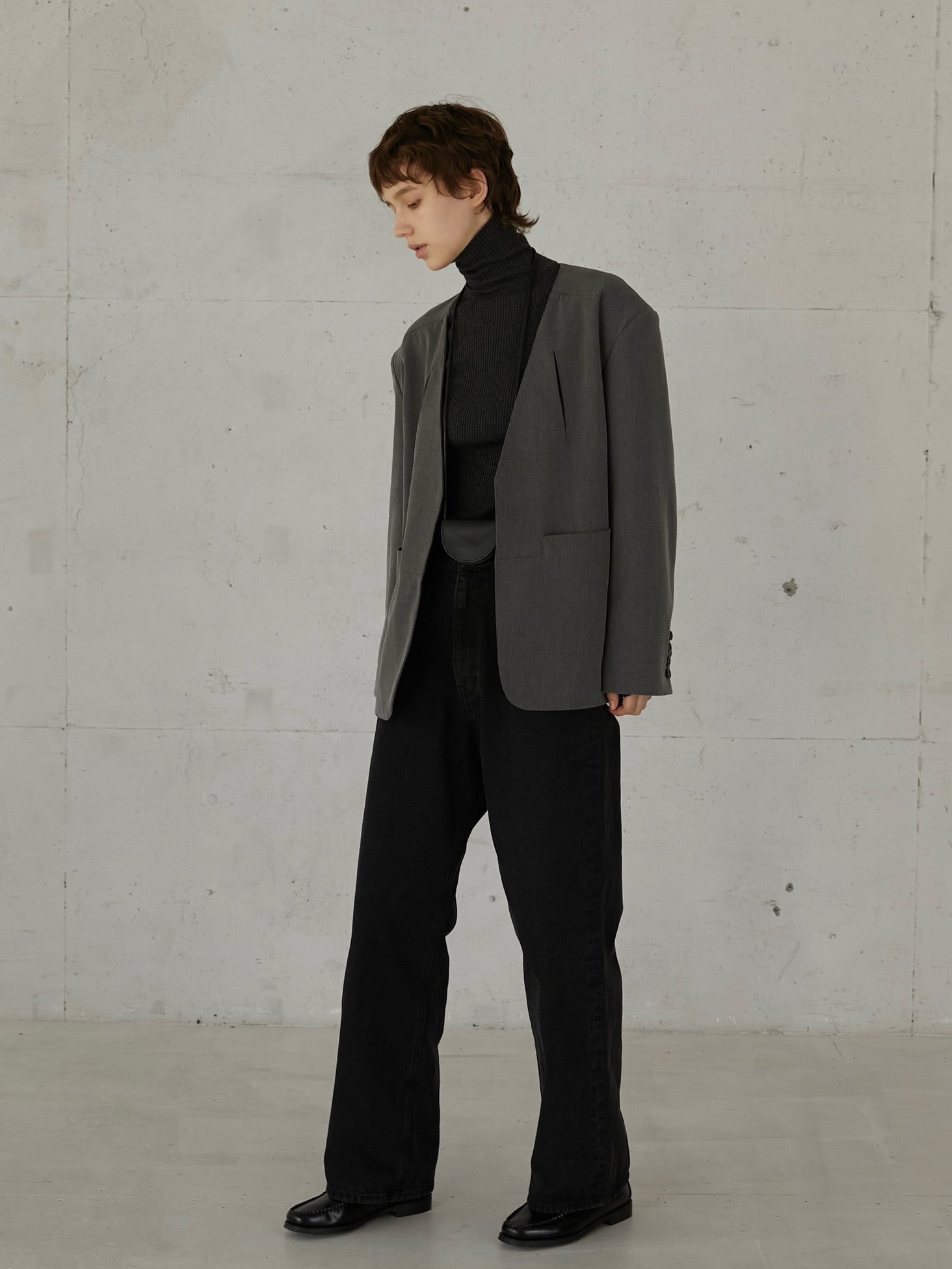 トップス LA PEAU DE GEM jacquard camisole jacket no collar hole jacket – LA PEAU DE GEM