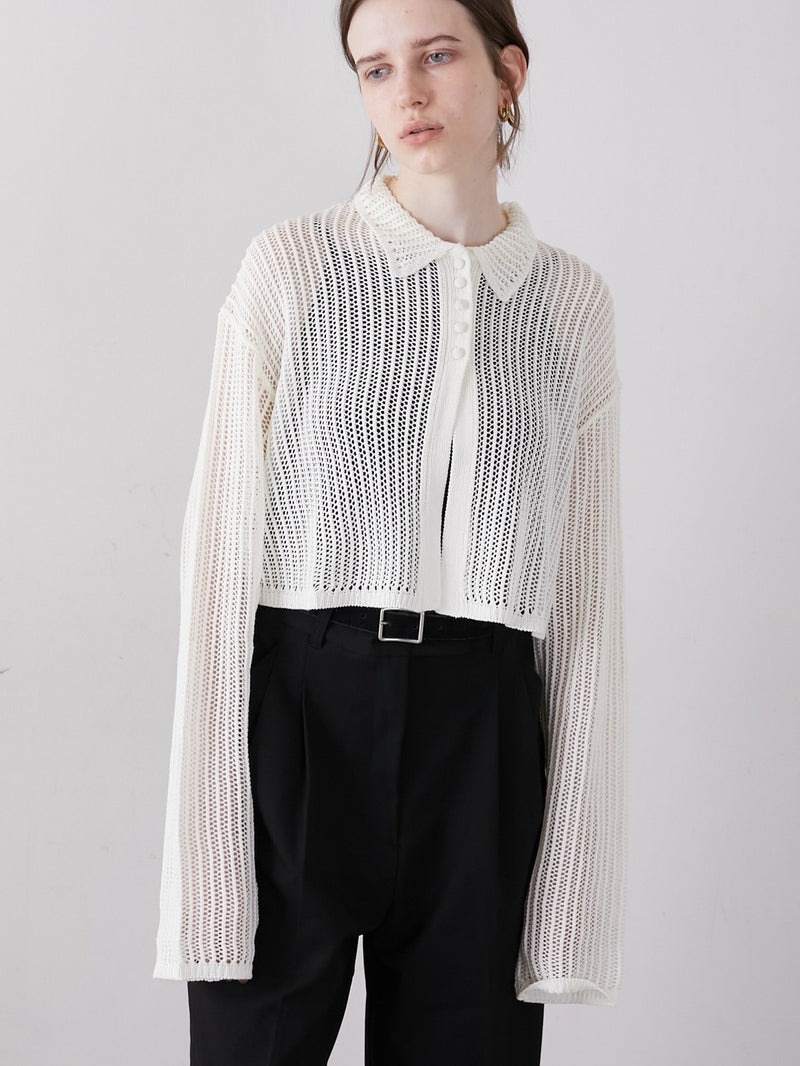 [8/21発売]mesh polo cardigan