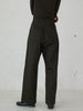 high waist straight twill pants