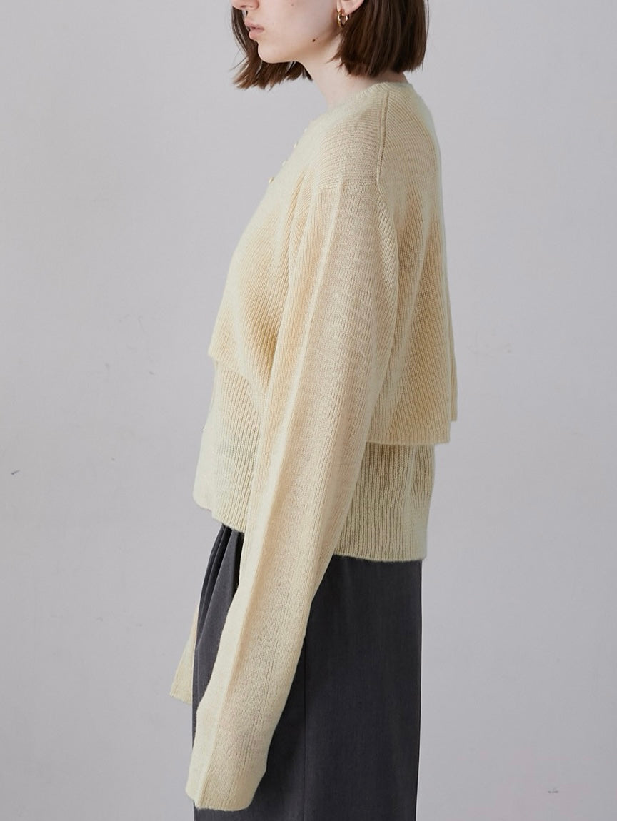 トップス LA PEAU DE GEM two piece layered knit LA PEAU DE GEM two piece layered knit - メルカリ