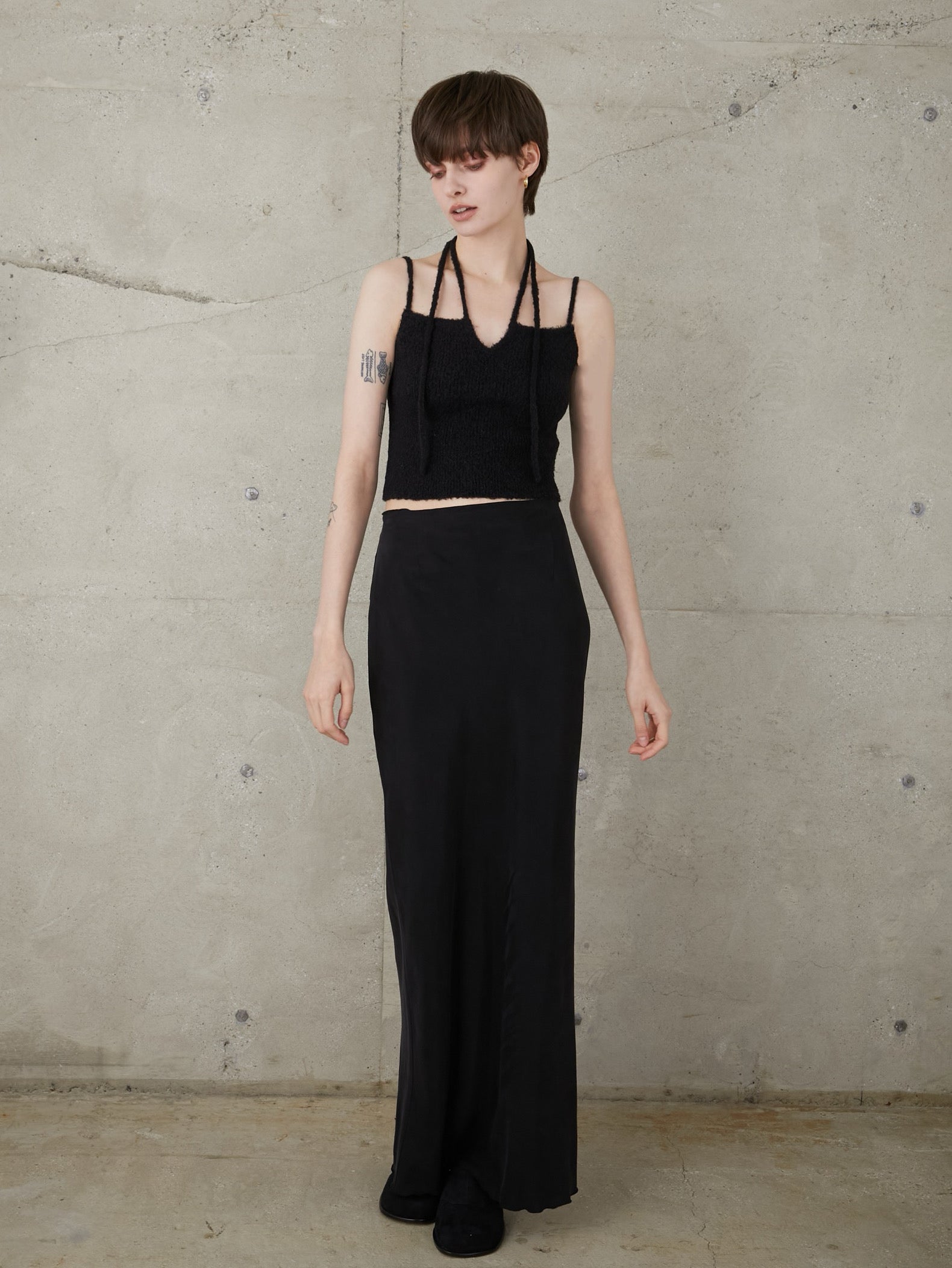 shining feather knit cami – LA PEAU DE GEM