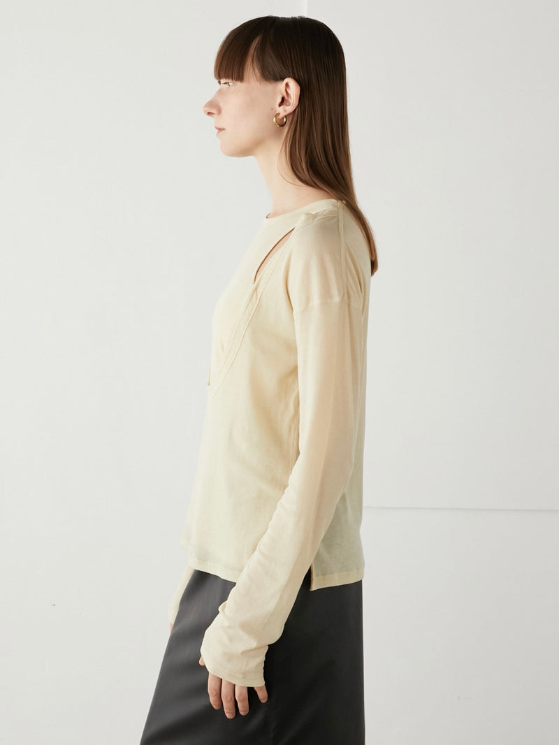 layered sheer long sleeve tee