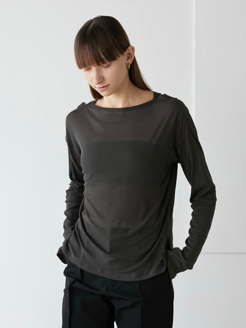 layered sheer long sleeve tee