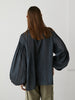 v neck volume sleeve blouse