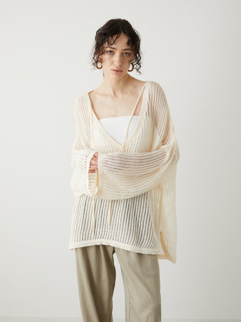스트라이프 메쉬 2way knit