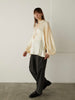 v neck volume sleeve blouse