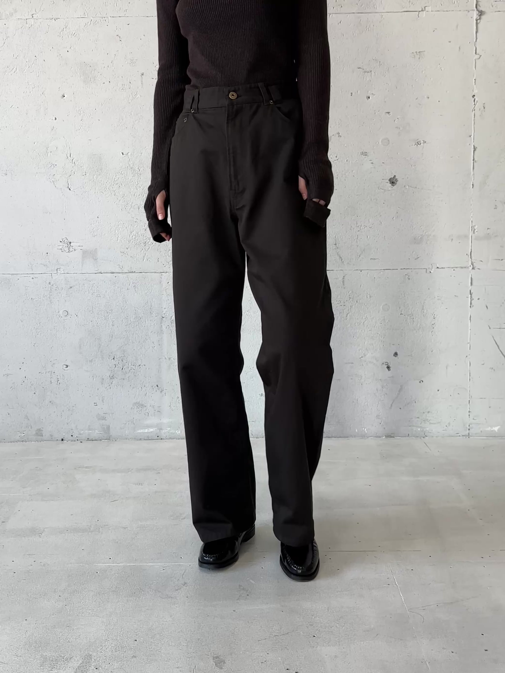 パンツ LAPEAUDEGEM highwaiststraighttwillpants high waist straight twill pants – LA PEAU DE GEM