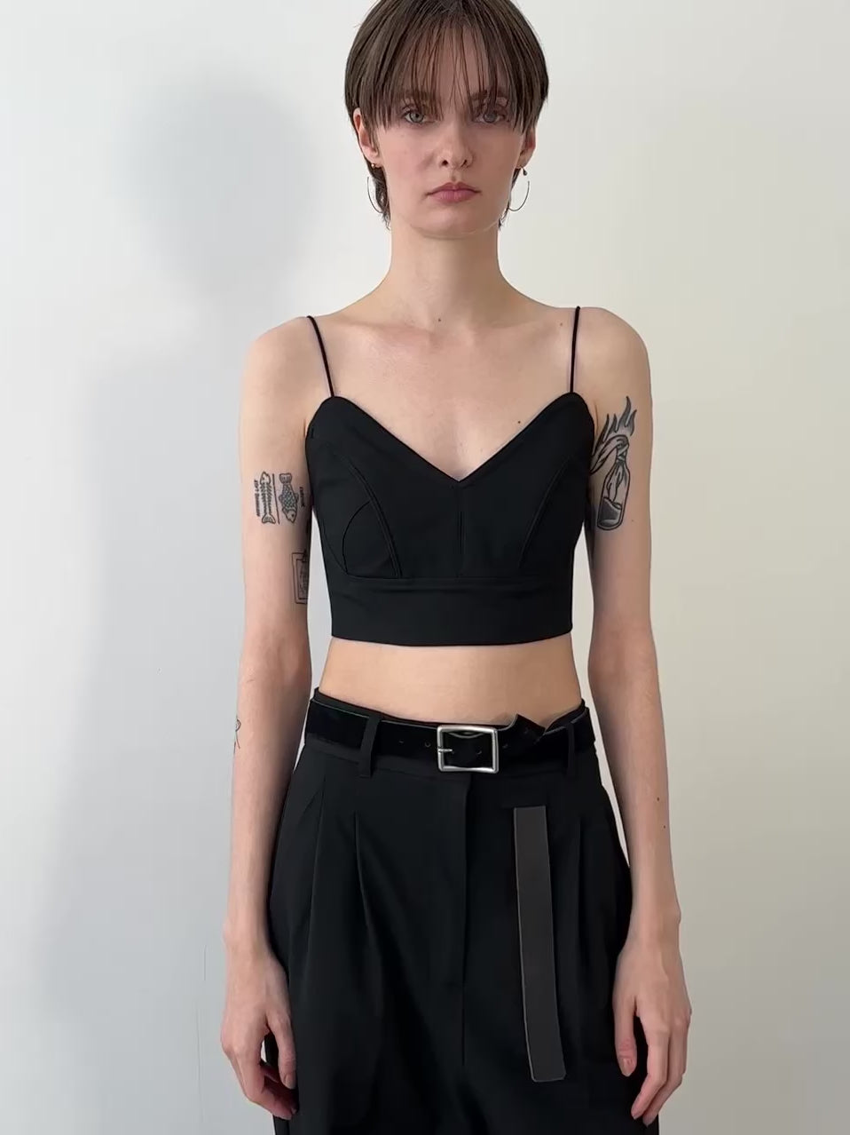 la peau de gem】strap bra【Black】 la peau de gem】strap bra