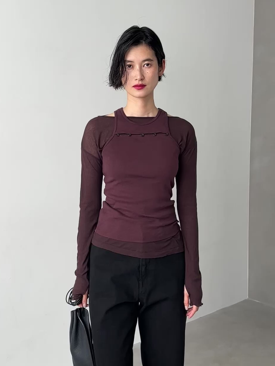 two piece sheer long tee – LA PEAU DE GEM