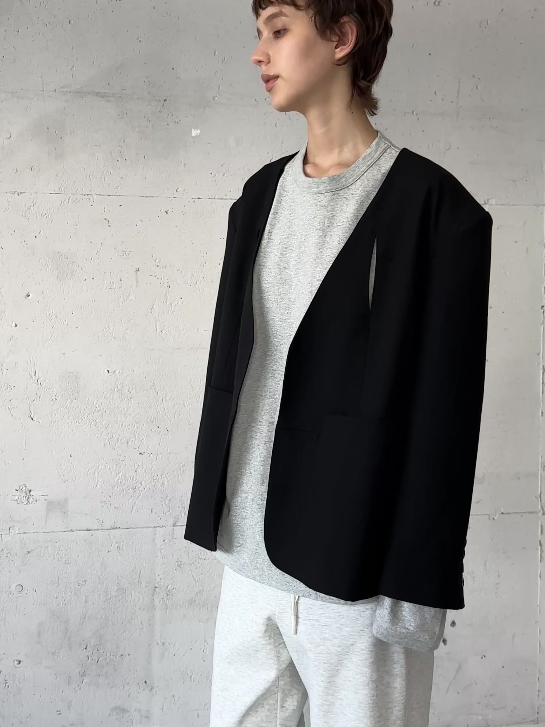 no collar hole jacket – LA PEAU DE GEM