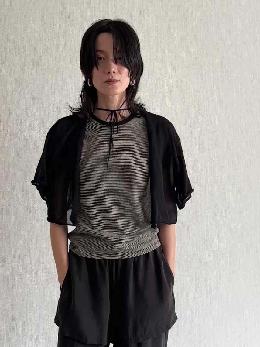 sheer short cardigan – LA PEAU DE GEM